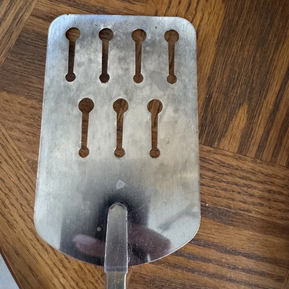 Vintage Ekco Metal Slotted Spatula Flipper‎ Turner Black Plastic Nylon Handle - Picture 4 of 7